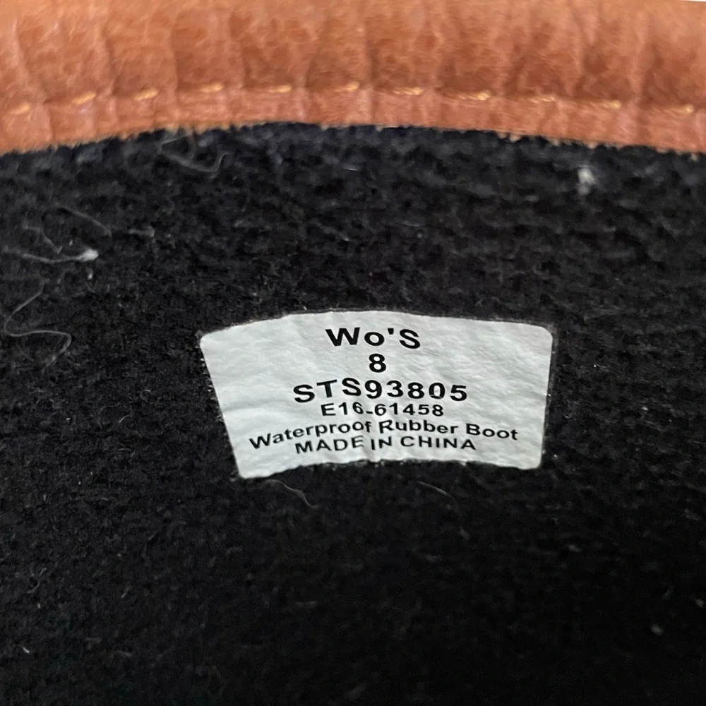 Sperry Top Sider Walker Haze Tall Rubber Rain Riding Boots Black and Brown 8 - Picture 11 of 11